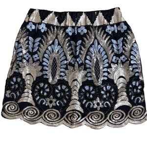 Black & Gold Sequin Art Deco Gatsby-Inspired Dress | Size M